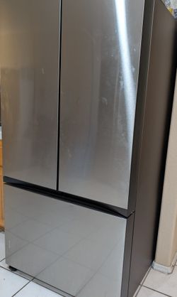 Samsung Bespoke 30 cu. ft. Standard Depth 3-Door French Door Smart Refrigerator in Stainless Steel with Beverage Center