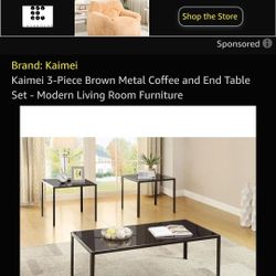 BLACK GLASS 3 PIECE COFFEE TABLE SET
