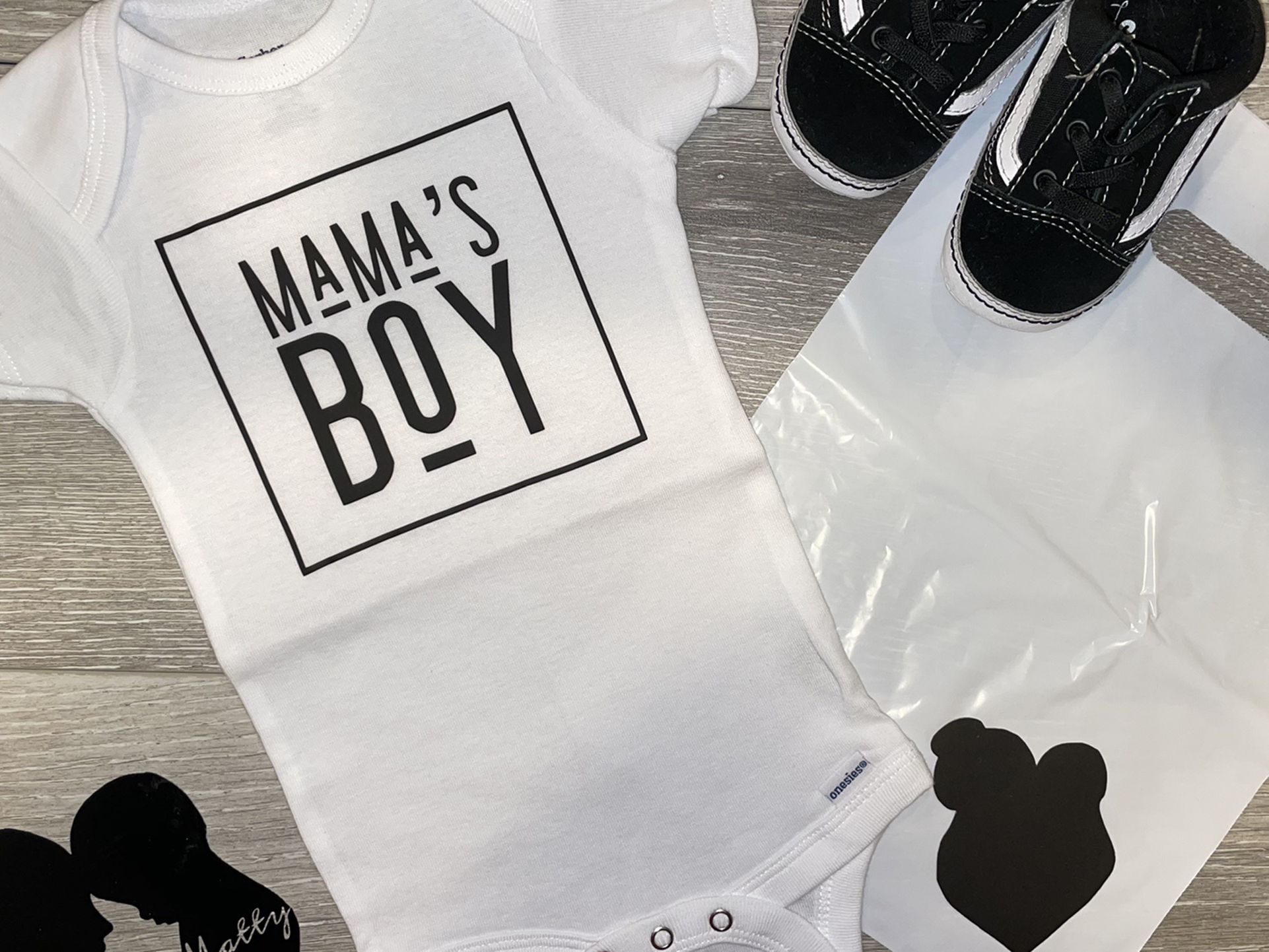 Baby Boy Clothing MAMA’S BOY Onesie