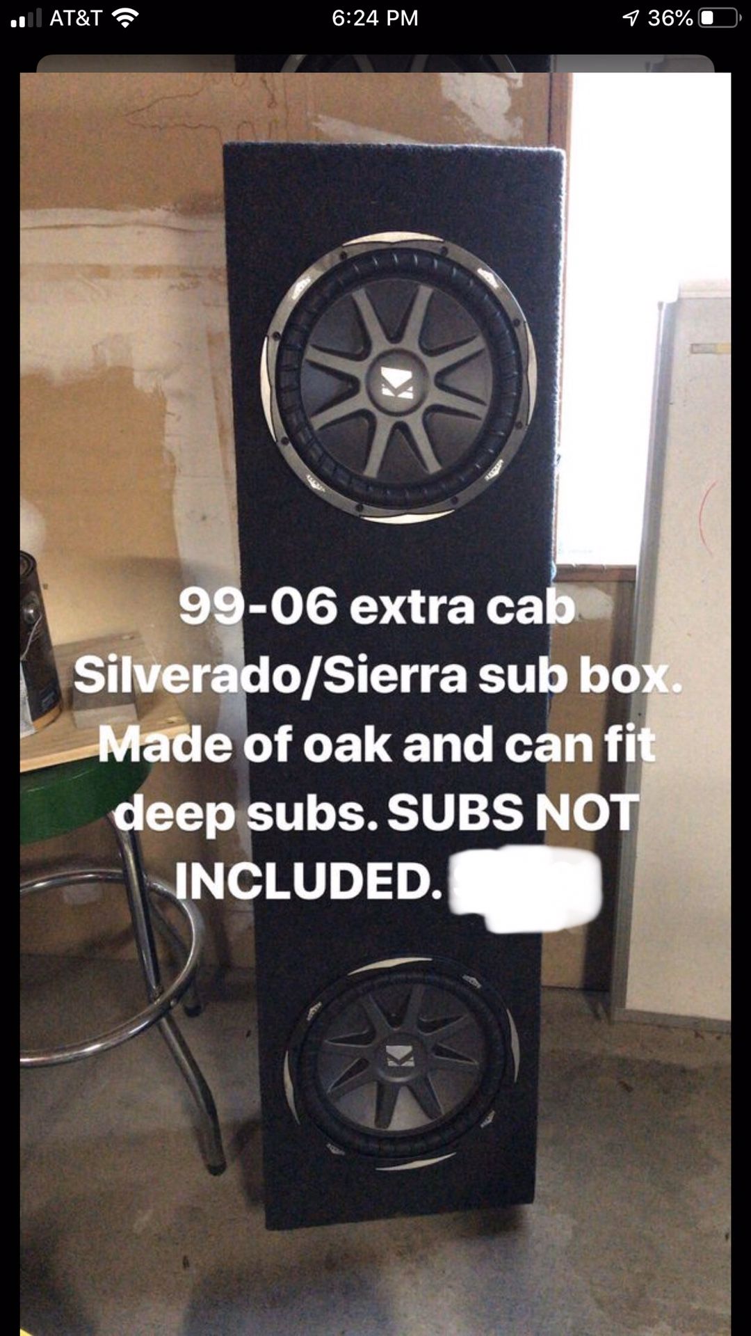 Silverado/Sierra subwoofer box