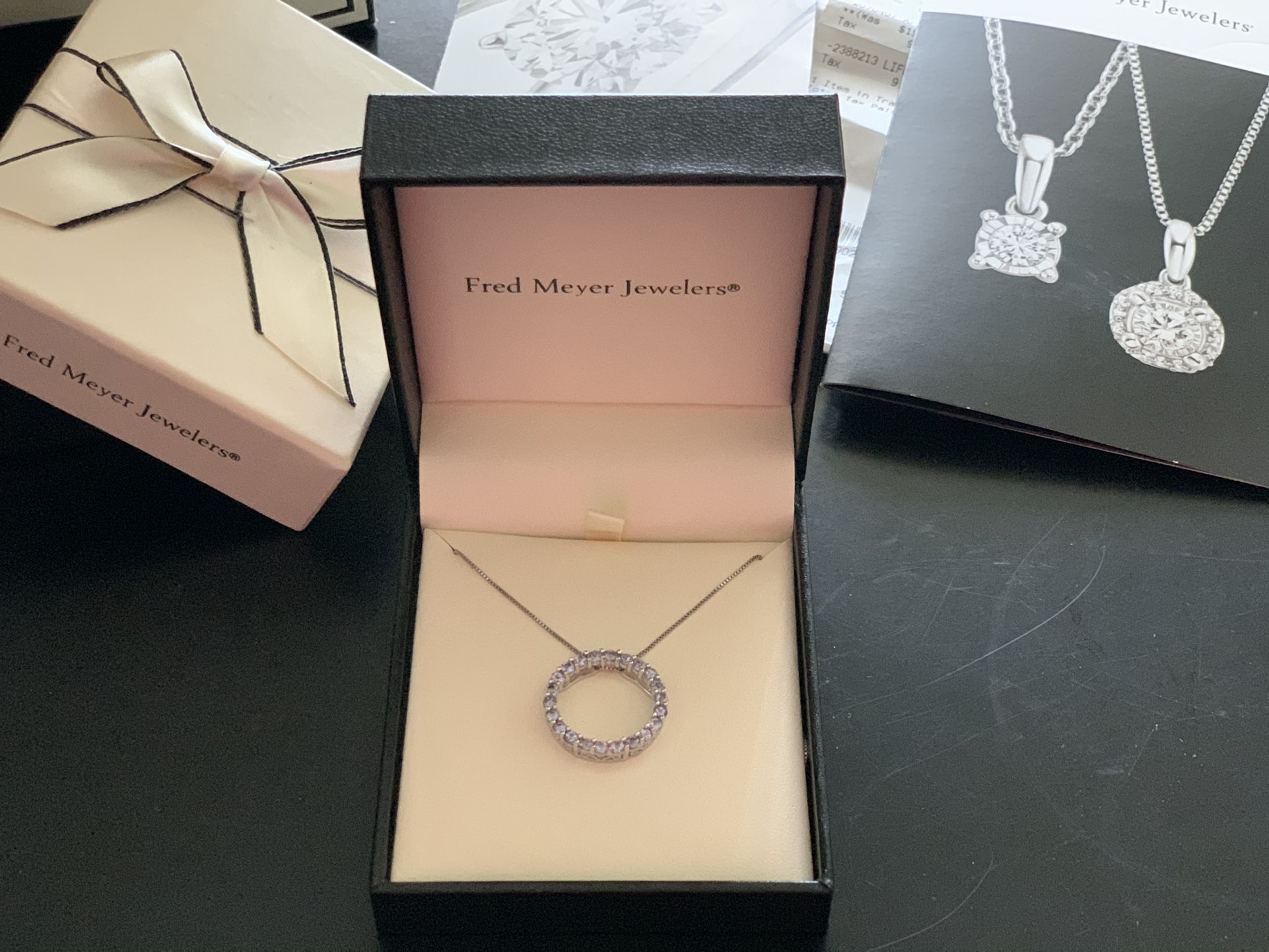 Fred Meyer Jewlers Tanzanite Circle Pendant In Sterling Silver