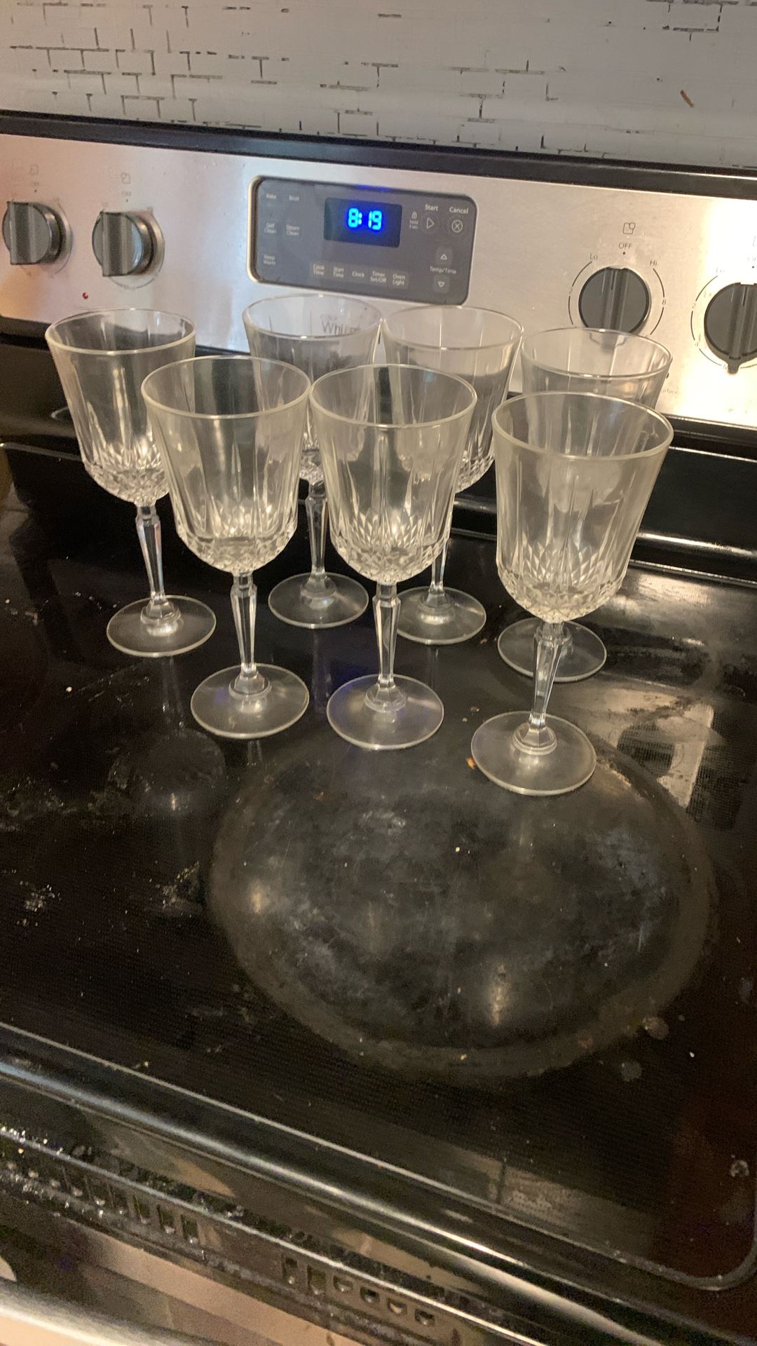 7 Tall Wine Glasses