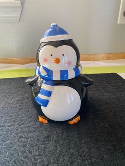 Ceramic Penguin Cookie Jar
