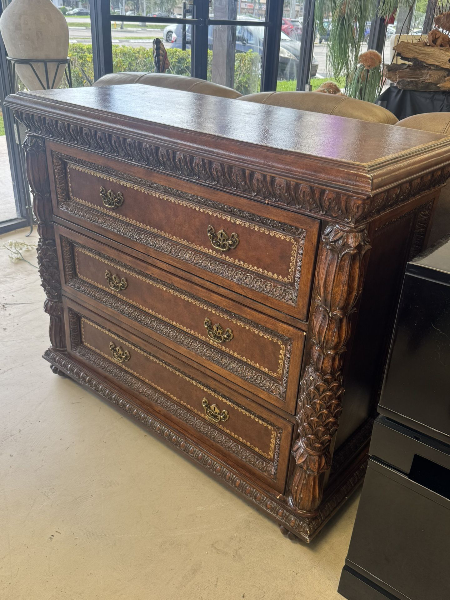 Beautiful Vintage Leather Dresser 44” x 18” x 36” Excellent Condition Retail: $1799,All Products : American Fashion Style Bags On Sale
