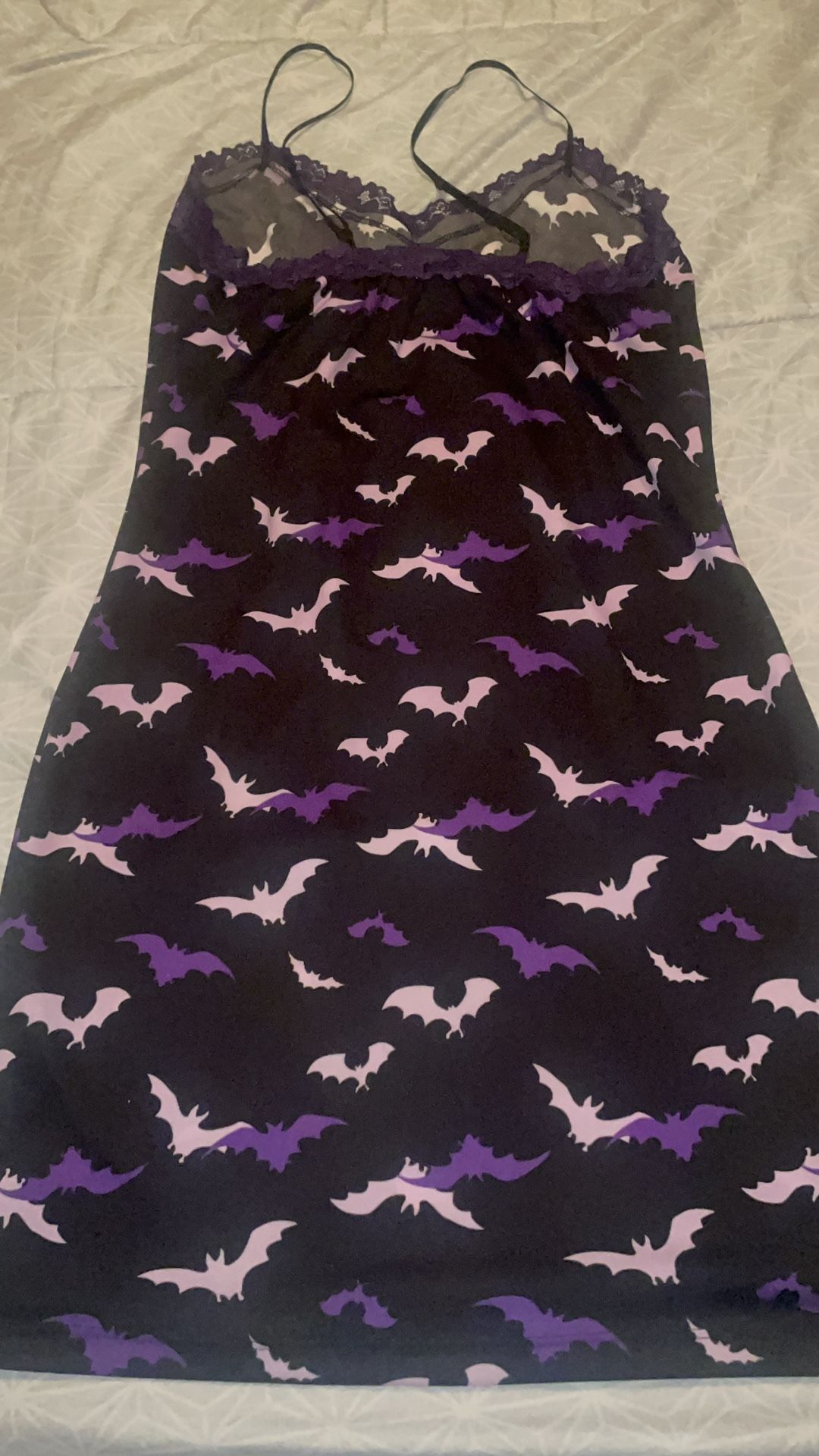 Purple Bat Strap Dress 