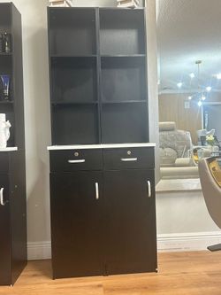 Black Storage Cabine With Shelves