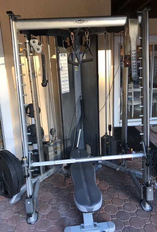 In home gym with weights