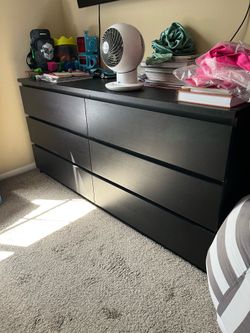 6 drawer dresser and 2 nightstands