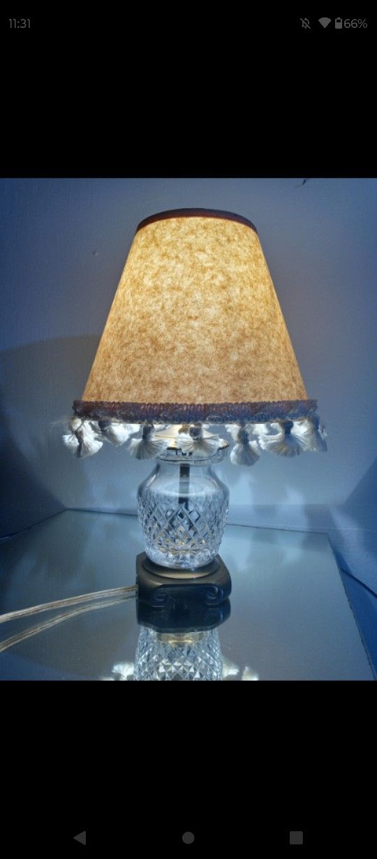 VINTAGE WATERFORD CRYSTAL TABLE LAMP 11" - EB