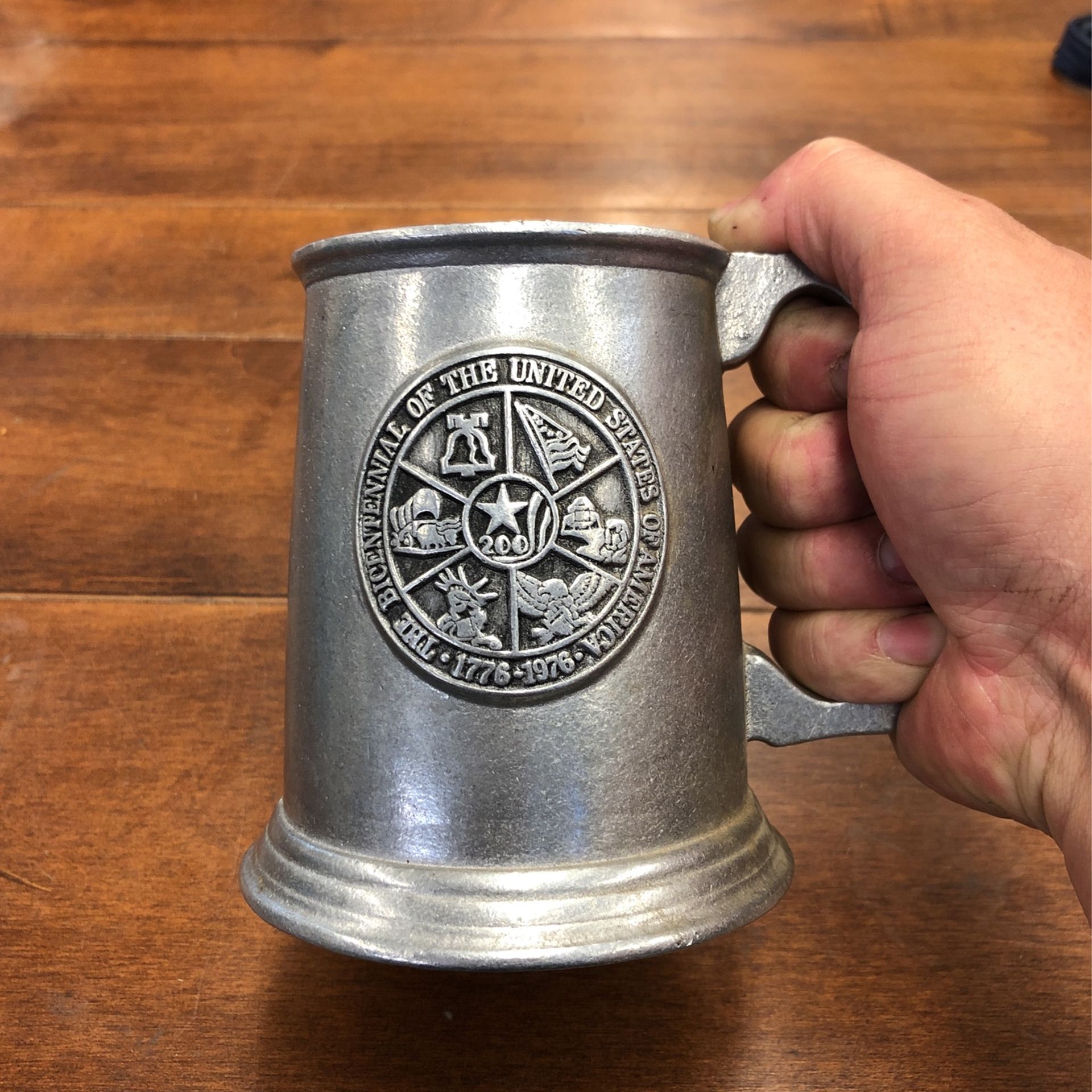 1976 United States BICENTENNIAL 200 Year Anniversary INDEPENDENCE DAY Pewter Cup Goblet Mug