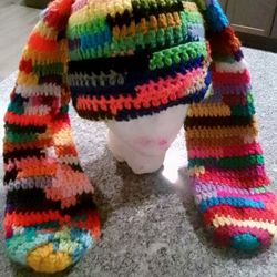 Scrap Yarn Bunny Hat 