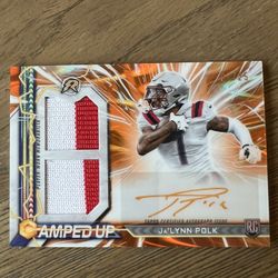 2025 Topps Resurgence Ja’Lynn Polk #AU-JP Amped Up Rookie Patch Auto /25