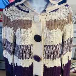 Vero Moda Knit Hidden Button Down Sweater Sz Medium