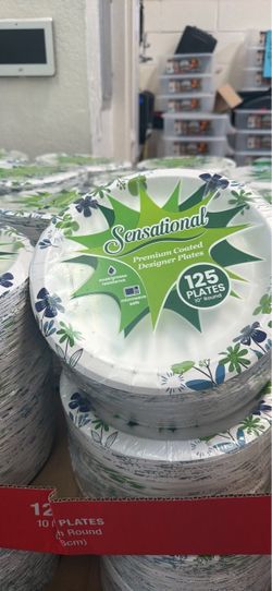 Sensational Premium Coated Designer Paper Plates 125-Pack
