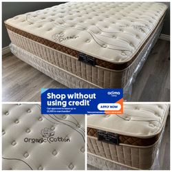 Queen Organic Cloud Edition Europillow Top 12inch Mattress
