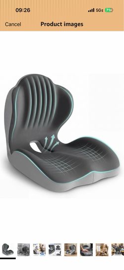 Ergonomic Seat Cushion, Office Chair Seat Cushions with L-Shaped Integrated Design, Memory Foam Orthopedic Cushion with Coccyx Hollow, Lumbar Support 