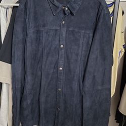 John Varvatos Suede Shirt Jacket Size L