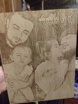 Wood laser engraved your own memories .