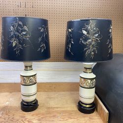 Pair Of Antique Ceramic Lamps