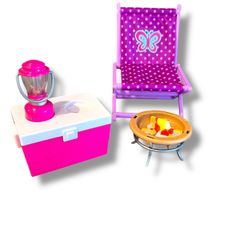 Camping 4 Piece Playset 18 In. Doll My Life Funrise Cooler Chair Lantern Firepit