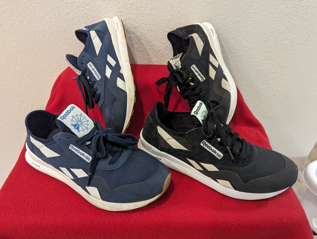 Reebok Classic Nylon SP Shoes Women’s Size 9.5 Trainers Sneakers Black and Blue $20 EACH