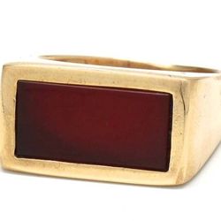 Mens Garnet/14K Gold Ring