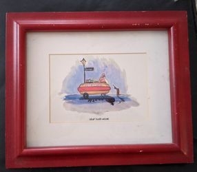 Framed Matt Rinard 1999 Postcard. Louisiana Artist.
