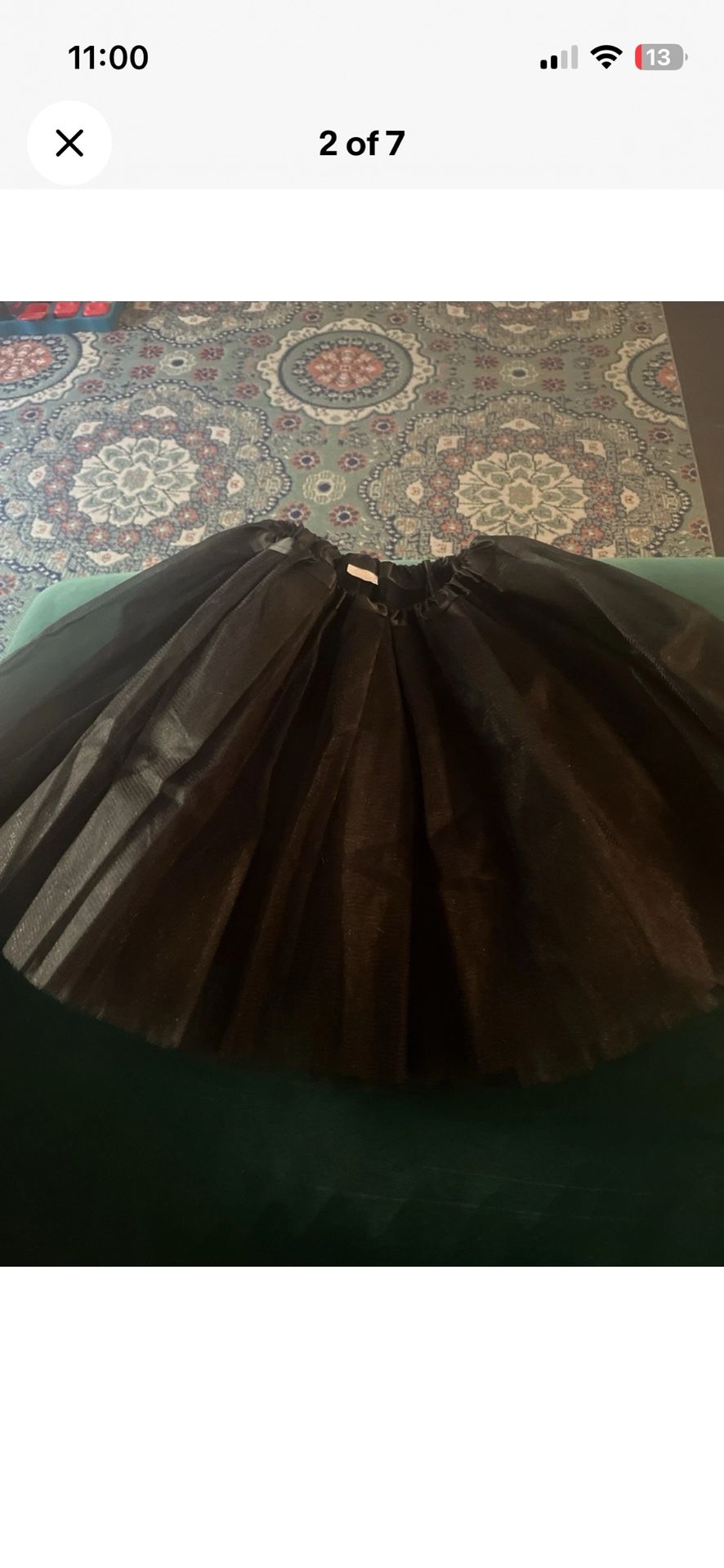 Black Tulle Skirt Tutu Women Elastic Waist Ballet Dance Party Costume One Size