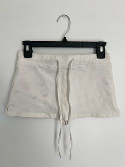 Edikted White Lowrise Mini Skirt/Short Skort with Drawstring Waist