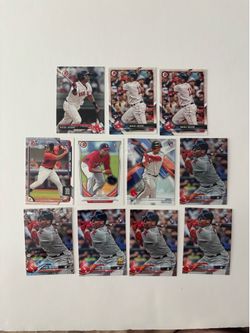 11 - Rafael Devers Rookie Baseball Cards Topps Chrome & Bowman’s Best Boston Red Sox
