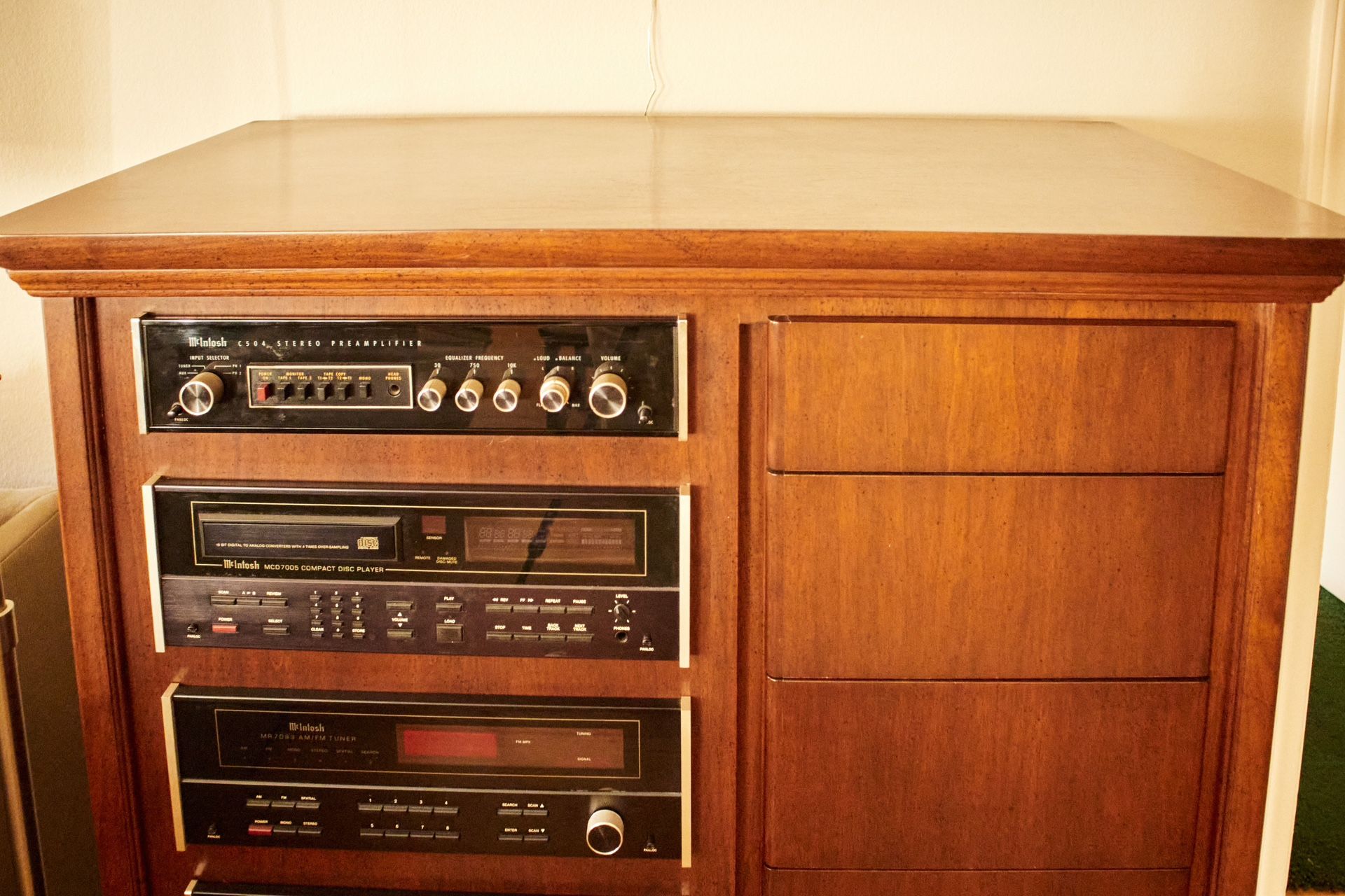 McIntosh Stereo System Housed in A Custom Furniture Cabinet Used