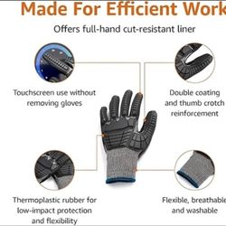 Impact Protection Gloves with Touch Screen Palm, 10 Pairs, Size X-Large,