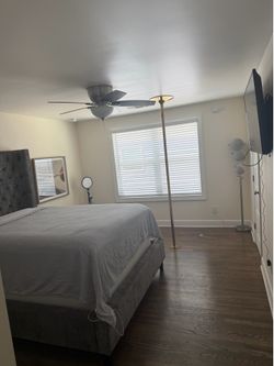 Queen size bed mattress and rails
