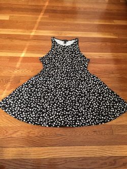 Black&White floral mini dress