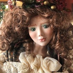 Angel With Ceramic Bisque Face and Hands