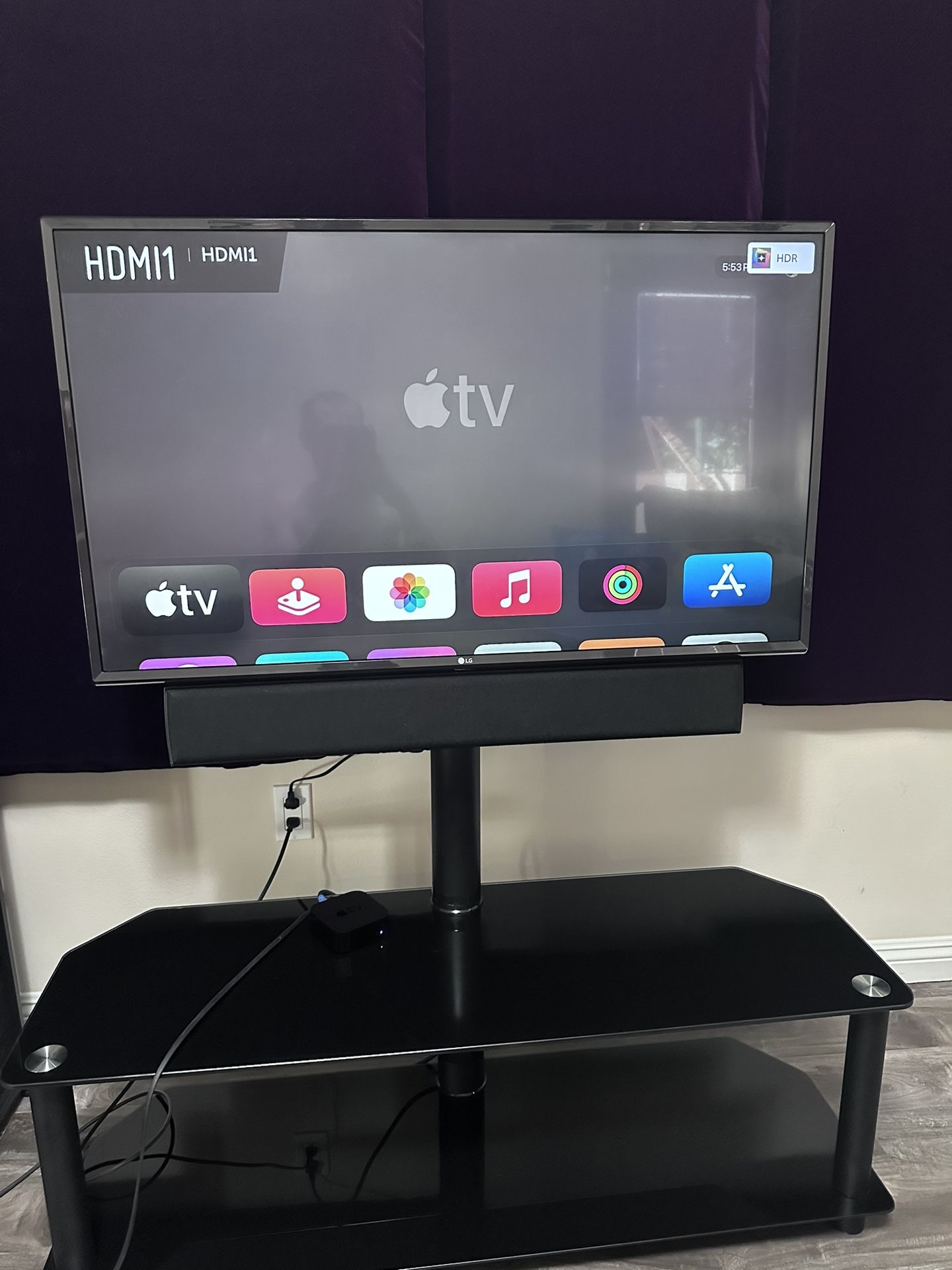 LG TV With Stand And LCR Soundbar