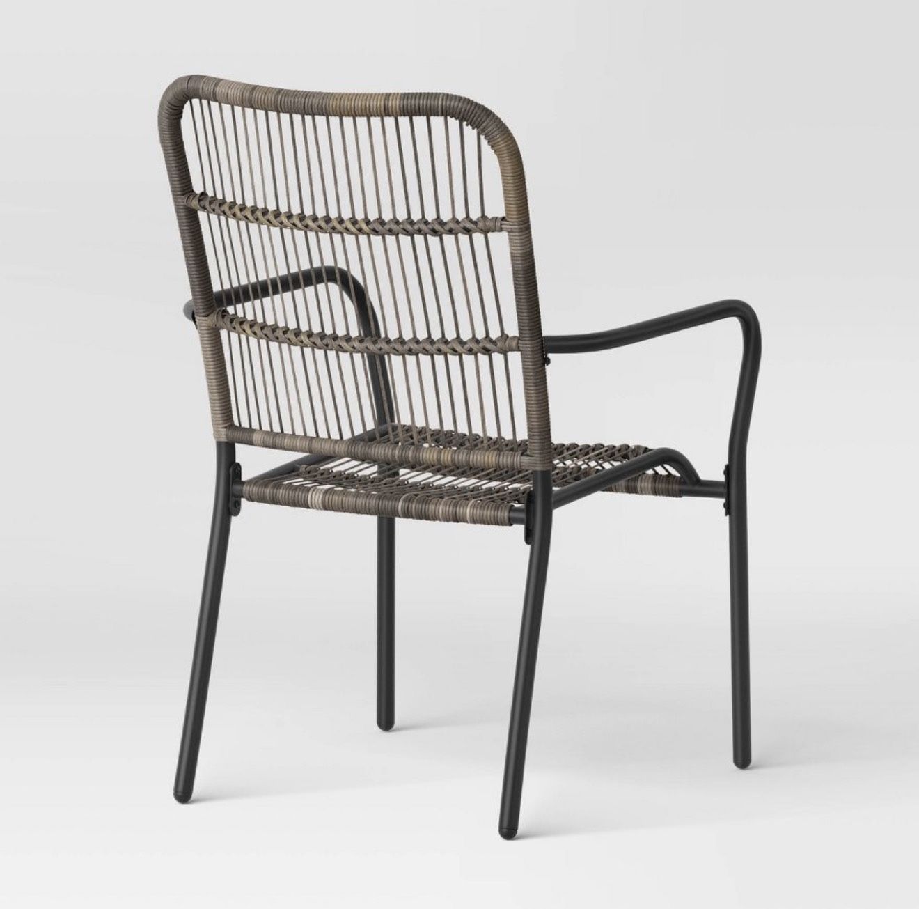 Latigo Stackable Wooven Patio Dining Chair Gray