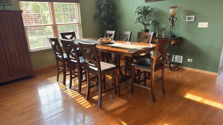 Counter-Height Dining Table with 8 Chairs — Seats 8