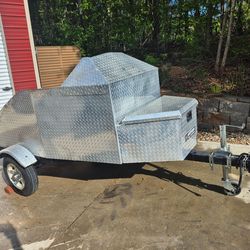 Motorcycle trailer w built in ramp