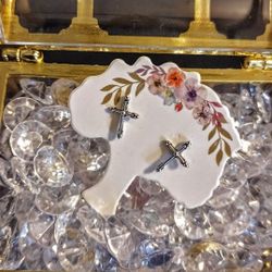 925 Sterling Silver Victorian Stud Cross Earrings