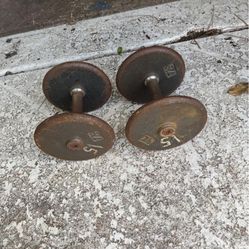 Pair Of 15 Lb Dumbbells 