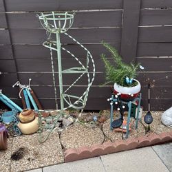 60s wrought Iron Twisted Plant Stand 5 tier MCM