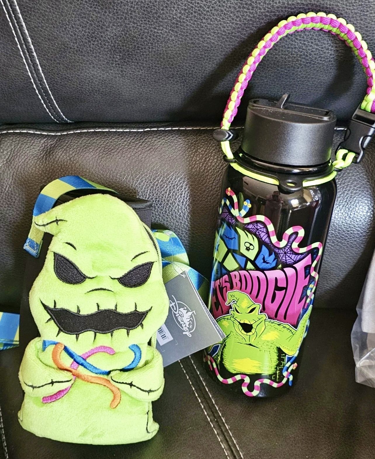 Disney NBC Oogie Boogie 32 oz. Stainless Steel Water Bottle AND Carrier NWT