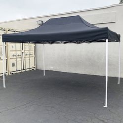 $155 (New in box) Heavy duty 10x15 ft outdoor ez pop up canopy party tent instant shade w/ carry bag (black, red) 