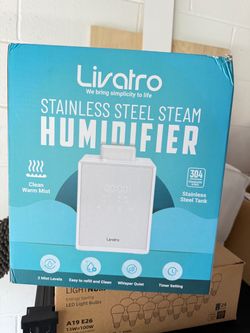 Livatro Stainless Steel Warm Mist Humidifier for Bedroom 3L Tank Humidifier with Sleep Mode,Auto-off Setting,Dishwasher safe, for Home/Bedroom/Living 