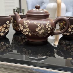 Chinese Handmade Purple Clay Teapot Set