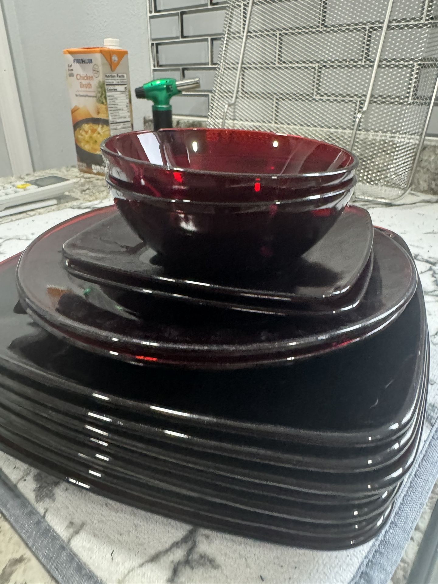 Vintage Ruby Red Dishes 