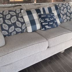 Large Neutral Fabric Couch - Very Comfortable - Great Condition