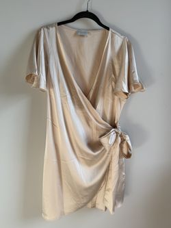 Free People Silk Wrap Blush Dress