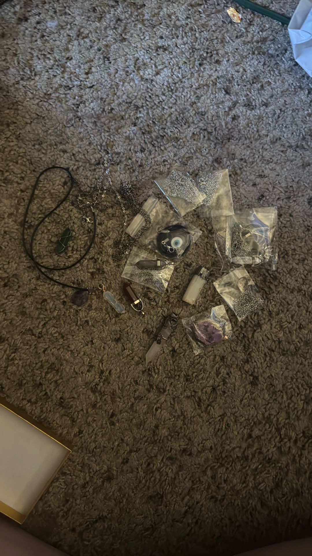 Assorted Crystal Pendents and Chains